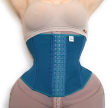 Load image into Gallery viewer, Silhouette Waist Cincher Teal Blue (Short Torso)